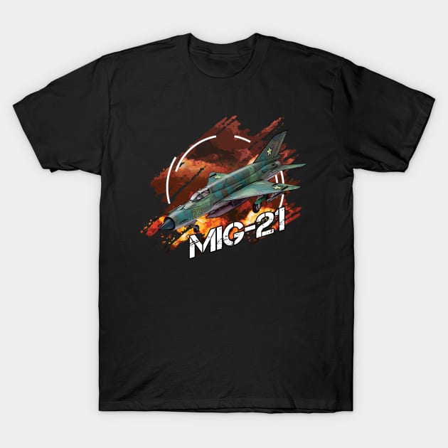 Russian Fighter Shirt Gift Mig-21 Tee Gift T-Shirt by woormle
